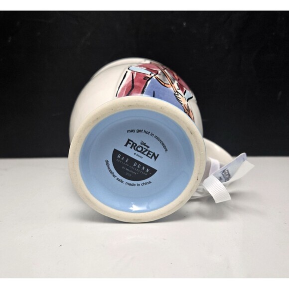 Disney Rae Dunn Frozen Anna & Olaf Mug Up To Snow Good Double Sided 3D NEW w/Tag - Picture 9 of 13